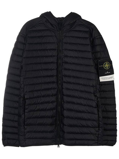 Room Woven Chamber Recycled Nylon Down Padding Hooded Jacket Black - STONE ISLAND - BALAAN 2