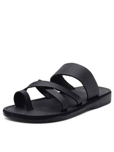 SANDALS NO 8 THE GOOD SHEPHERD BLACK Unisex - JERUSALEM - BALAAN 1