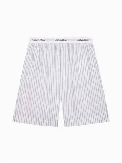 Cotton Poplin Sleep Shorts Striped White - CALVIN KLEIN - BALAAN 2