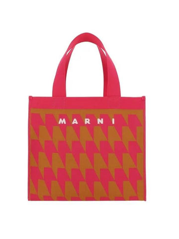 Logo all over pattern shopper tote bag - MARNI - BALAAN 1