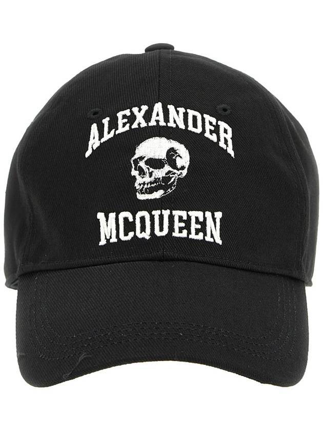 skull embroid logo ball cap black - ALEXANDER MCQUEEN - BALAAN 1