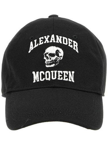 skull embroid logo ball cap black - ALEXANDER MCQUEEN - BALAAN 1