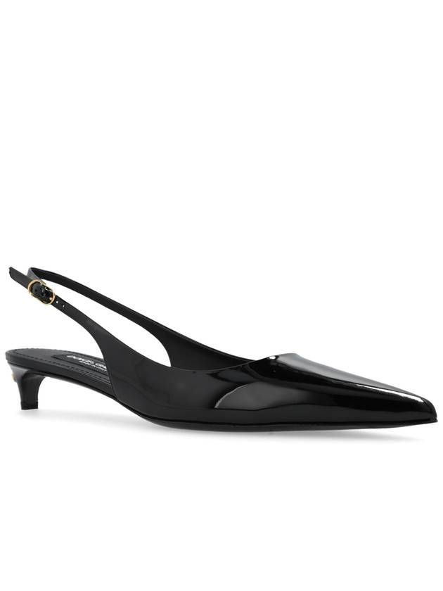 Pointed Toe Patent Calfs Slingback Heels Black - DOLCE&GABBANA - BALAAN 5