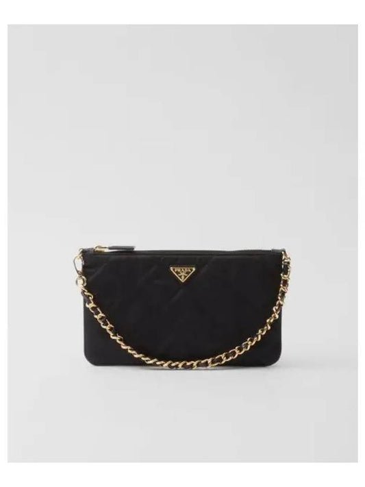 Triangle Logo Chain Pouch Shoulder Bag Black - PRADA - BALAAN 2