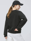 Golf Cotton Terry Regular Fit Jinju Jjing Logo Round Black Sweatshirt DO6222SW10-2 - DOYOUKNOWMC GOLF WEAR - BALAAN 3