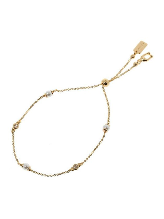 Classic Crystal Pearl Slider Bracelet Gold - COACH - BALAAN 2