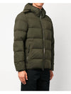 Seamless Logo Nylon Hooded Down Jacket Olive - STONE ISLAND - BALAAN 7