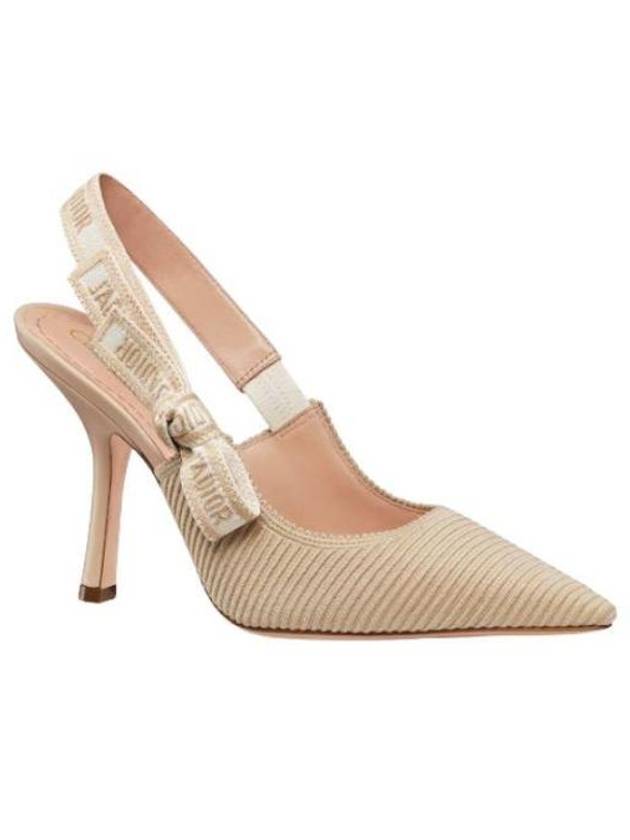 J'adior Cotton Embroidered Slingback Heels Beige - DIOR - BALAAN 2