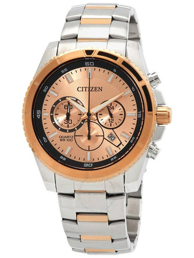 Citizen Chronograph Quartz Rose Gold Dial Men's Watch AN8204-59X - CITIZEN - BALAAN 1