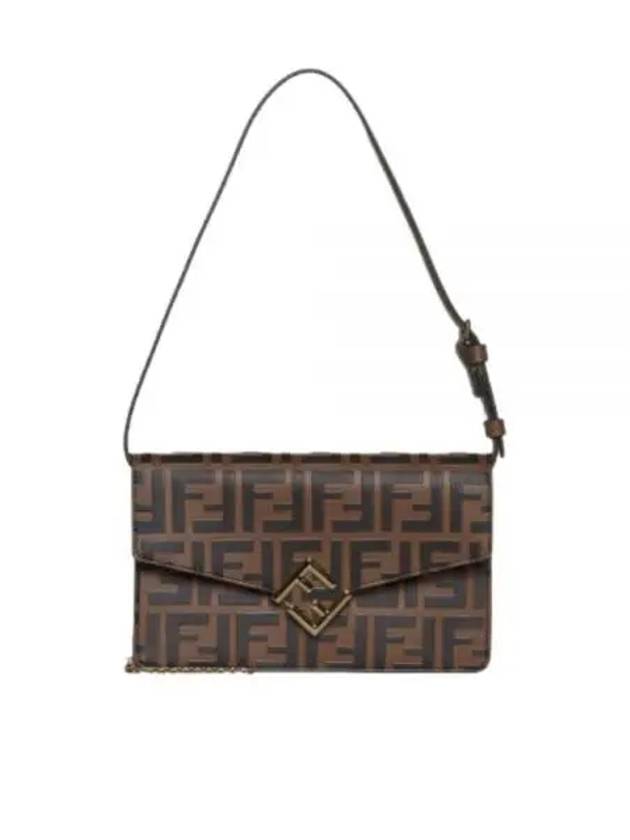 FF Diamond Flap Shoulder Back Brown - FENDI - BALAAN 2