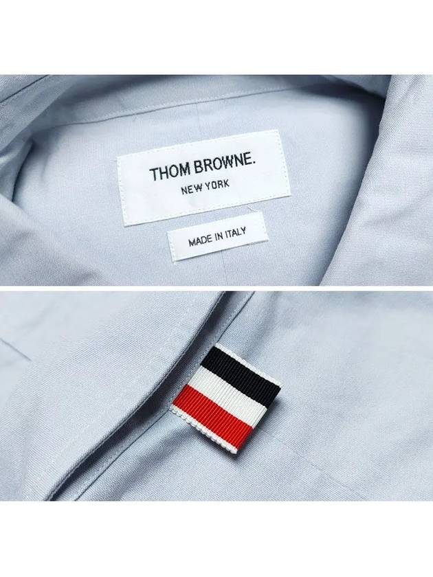 Striped Detail Long Sleeved Shirt Light Blue - THOM BROWNE - BALAAN 4