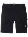 Stretch Satin Cargo Shorts Black - CP COMPANY - BALAAN 2