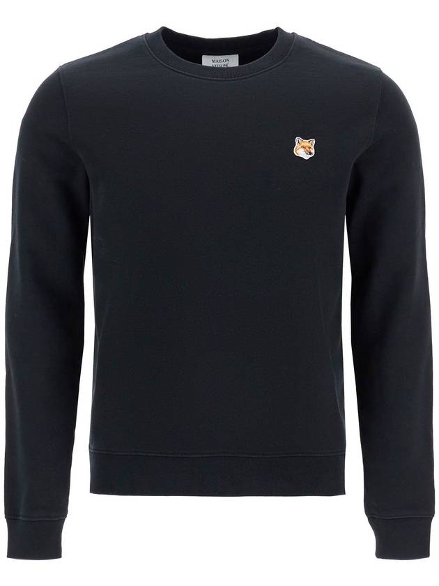 Fox Head Patch Regular Sweatshirt Black - MAISON KITSUNE - BALAAN 2