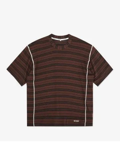 Overlook Elastic Short Sleeve T-Shirt Black Brown - SUNNEI - BALAAN 2