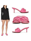 V Logo Sandal Heels Pink - VALENTINO - BALAAN 2