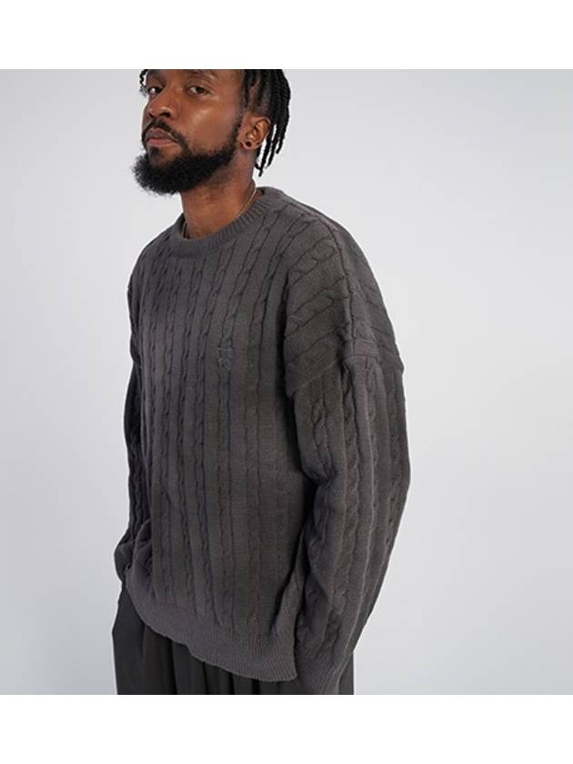 Dirty Spray R Twisted Knitwear Gray - TENER - BALAAN 1