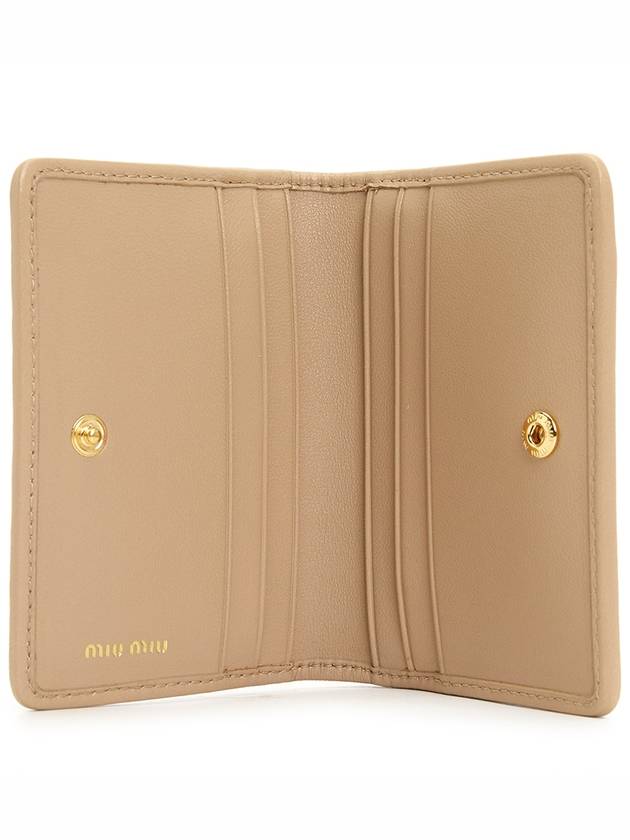 Matelasse Nappa Leather Card Wallet Beige - MIU MIU - BALAAN 5