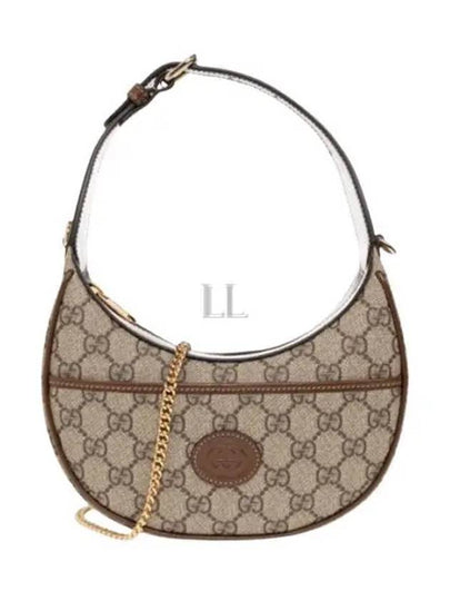 Half Moon Shaped Mini Bag with Interlocking G Beige Ebony - GUCCI - BALAAN 2