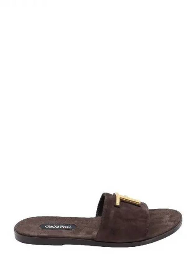 TF plaque suede slides 270672 - TOM FORD - BALAAN 1