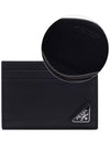 Saffiano Leather Card Holder Black - PRADA - BALAAN 2