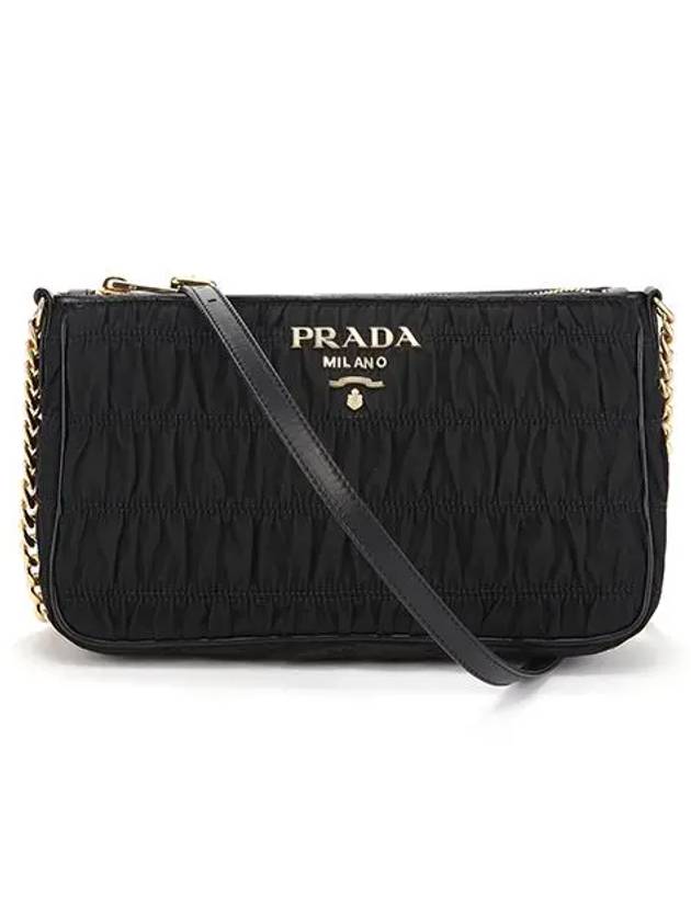 Pocono Goffre Chain Shoulder Bag Black - PRADA - BALAAN 2