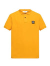 Men's Logo Patch Cotton Polo Shirt Orange - STONE ISLAND - BALAAN 2