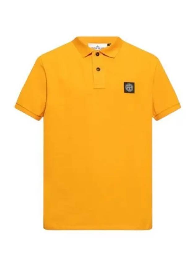 Men's Logo Patch Cotton Polo Shirt Orange - STONE ISLAND - BALAAN 2