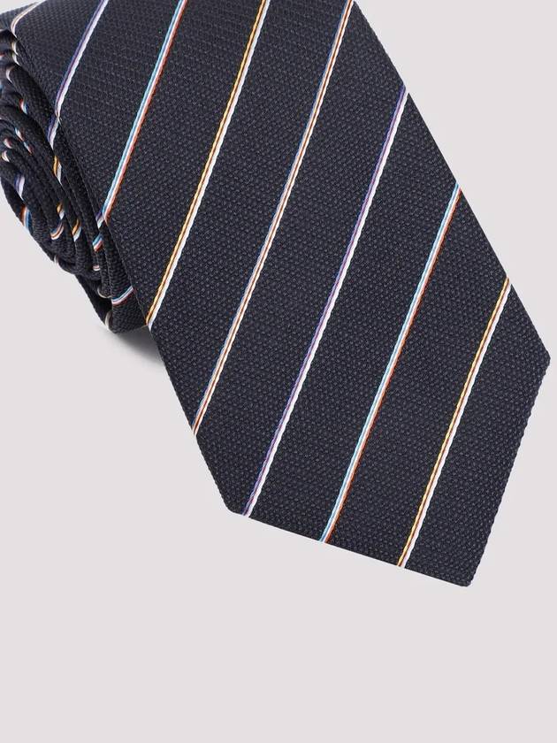 Multi Stripe Silk Tie Navy - PAUL SMITH - BALAAN 3