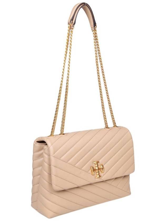 Kira Chevron Convertible Shoulder Bag Beige - TORY BURCH - BALAAN 3