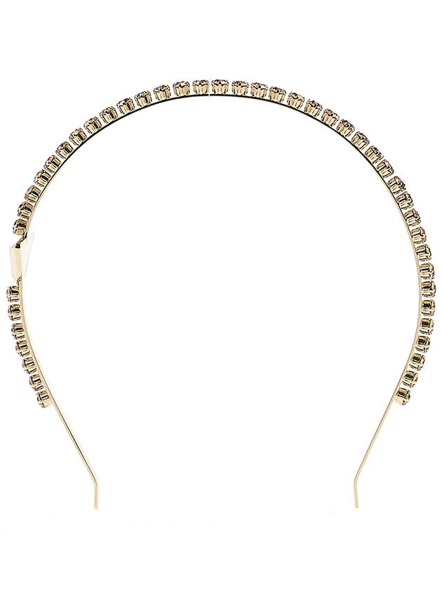 Triangle Logo Crystal Headband Gold Topaz Light - PRADA - BALAAN 3