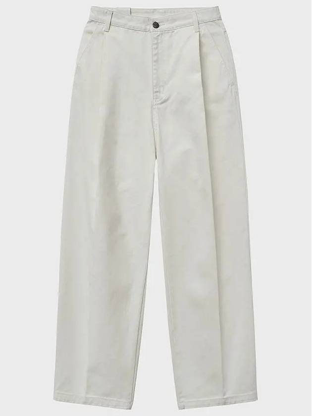 Denim One Tuck Wide Balloon Pants Ivory - NOIRER FOR WOMEN - BALAAN 3