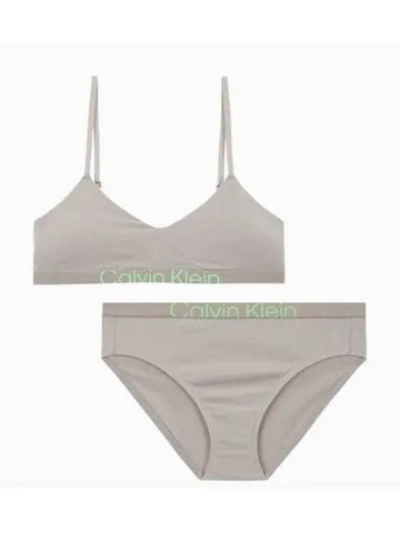 UNDERWEAR Women s Future Shift Cotton AF Hook Eye Bralette Set Gray - CALVIN KLEIN - BALAAN 1