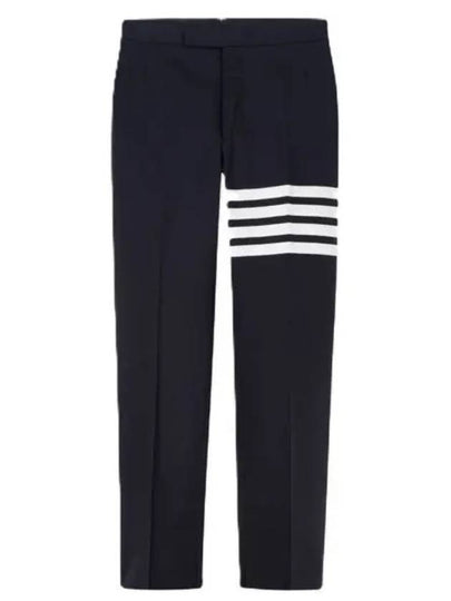 Diagonal Plain Weave Classic Wool Slacks Navy - THOM BROWNE - BALAAN 2