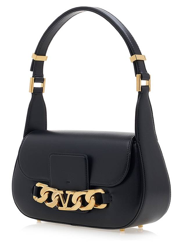 V Logo Chain Shoulder Bag Black - VALENTINO - BALAAN 3