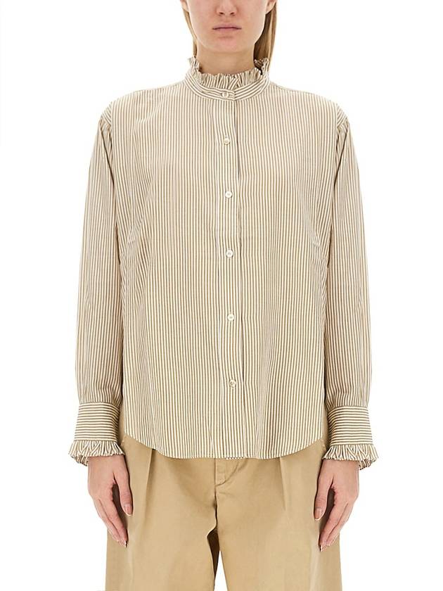 Saoli Ruffle Collar Striped Shirt CH0016FAA1I41E - ISABEL MARANT ETOILE - BALAAN 2