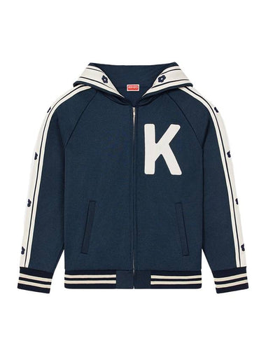 Elephant Zipper Hooded Jacket Midnight Blue - KENZO - BALAAN 1