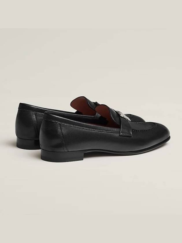 Paris Loafers Goatskin Palladium Noir - HERMES - BALAAN 4