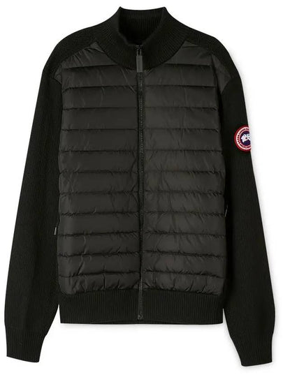 Men's Hybridge Logo Patch Knit Down Jacket Black - CANADA GOOSE - BALAAN 2