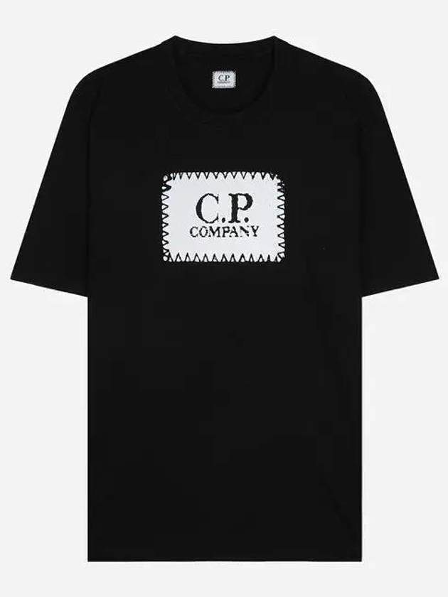 30/1 Jersey Label Style Logo Short Sleeve T-Shirt Black - CP COMPANY - BALAAN 2