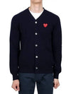 Play Red Waffen V-neck Cardigan Navy - COMME DES GARCONS - BALAAN 2