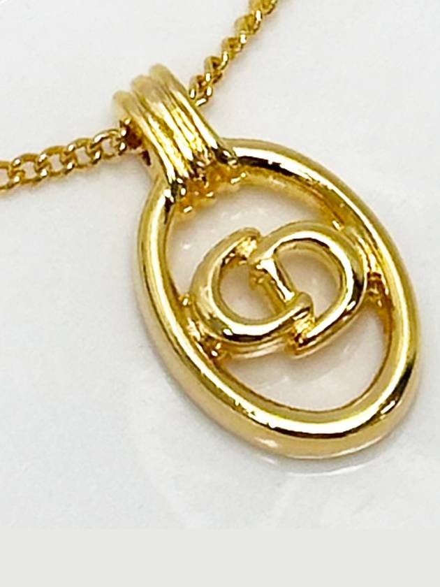 Logo Initial Oval Gold Necklace 4VDIA34539 - DIOR - BALAAN 6