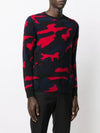 Camouflage Cashmere Knit Top Black Red - VALENTINO - BALAAN.