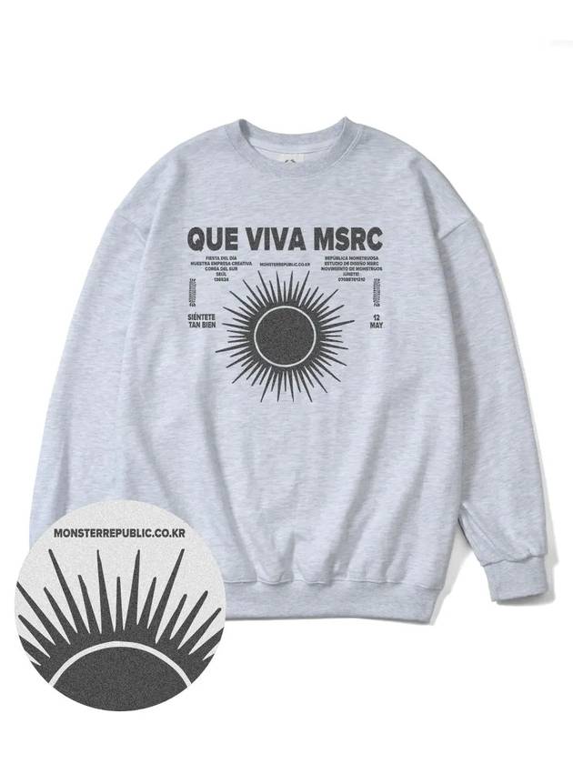 Viva MSRC Gray Overfit Sweatshirt Melange Gray - MONSTER REPUBLIC - BALAAN 3