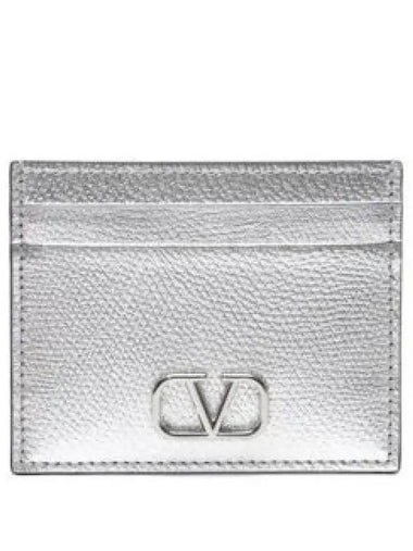 24 4W0P0V32 RFY S13 4W2P0V32 V logo signature metallic card case 1200319 - VALENTINO - BALAAN 1