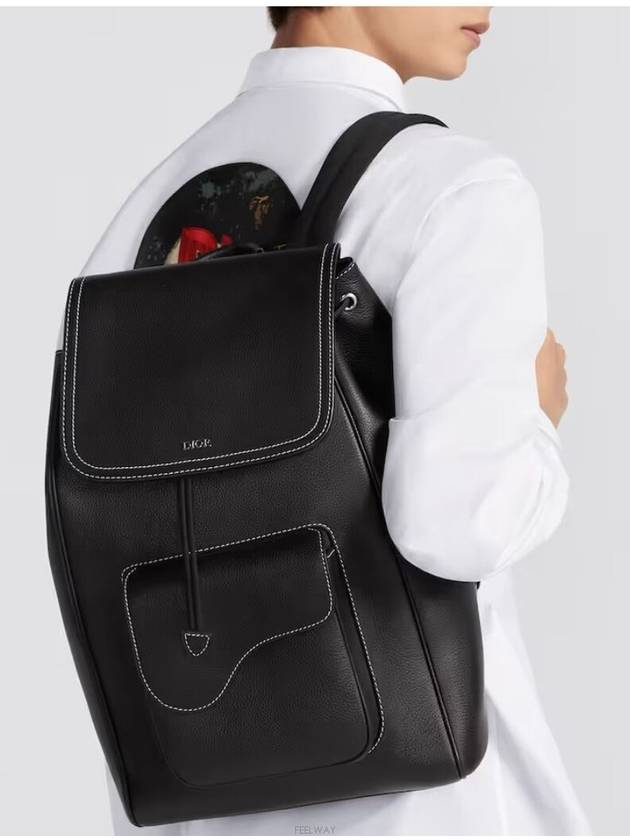 Saddle Grained Calfskin Backpack Black - DIOR - BALAAN 2