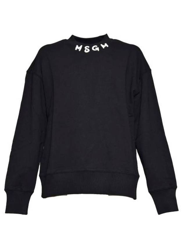 Logo Print Cotton Sweatshirt Black - MSGM - BALAAN 2