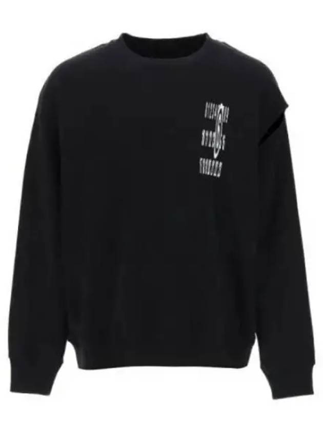 MM6 Margiela number logo cutting detail sweatshirt black SH2GU0001S25623900 - MAISON MARGIELA - BALAAN 1