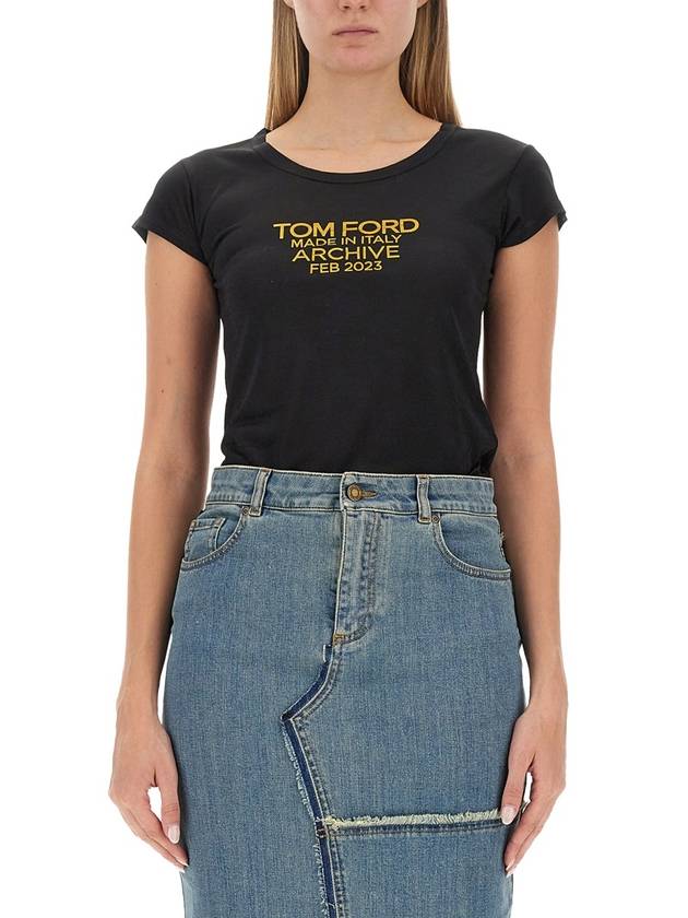 T-SHIRT WITH LOGO - TOM FORD - BALAAN 1