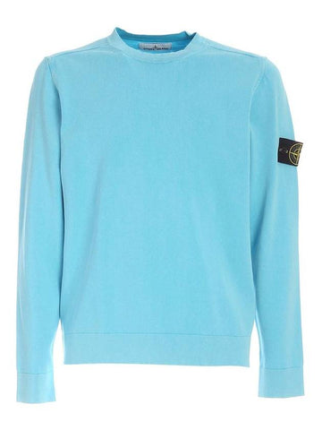 Wappen Patch Cotton Knit Top Sky Blue - STONE ISLAND - BALAAN 1