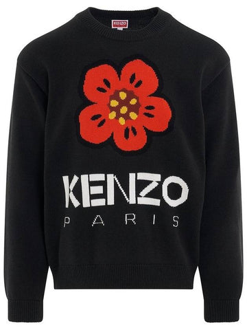 24SS5PU380 3LC 99J Balk Flower Men s Knit - KENZO - BALAAN 1